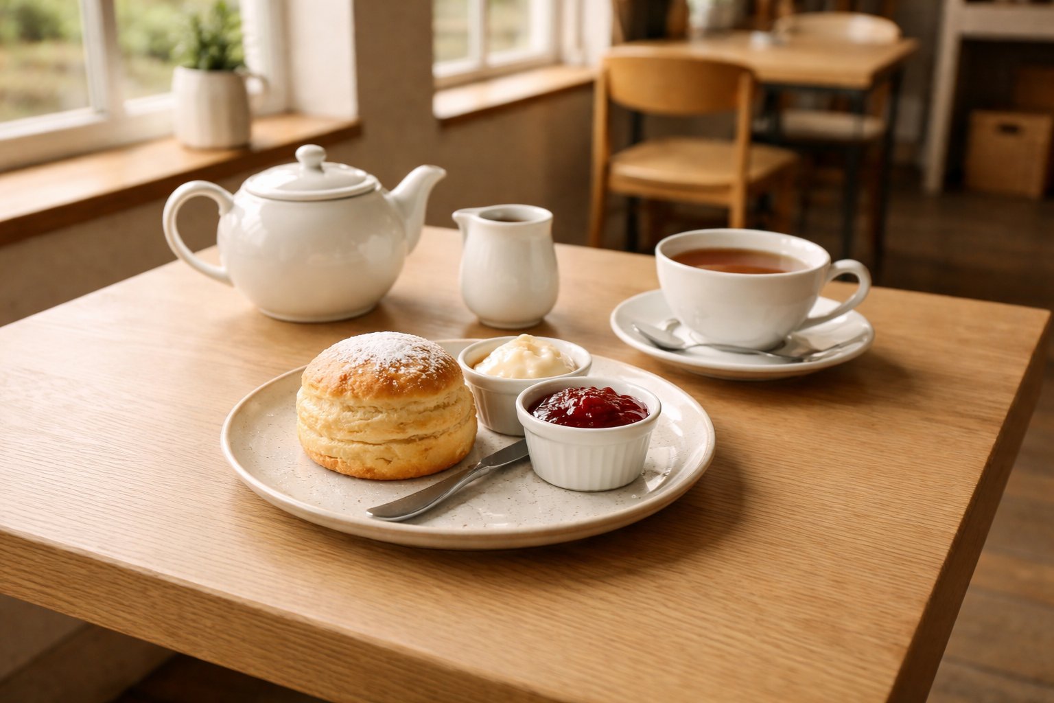 Cream tea with scone