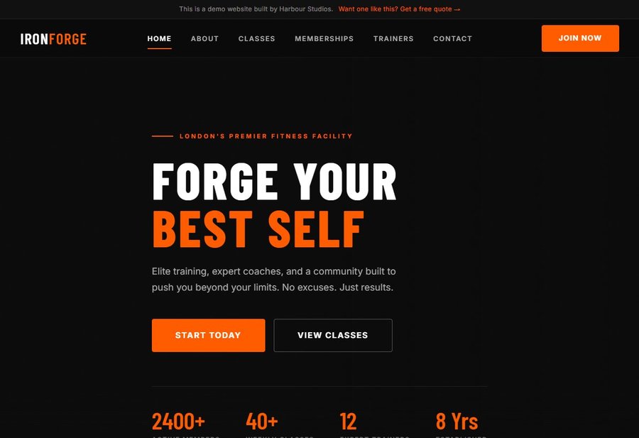 Iron Forge Gym website