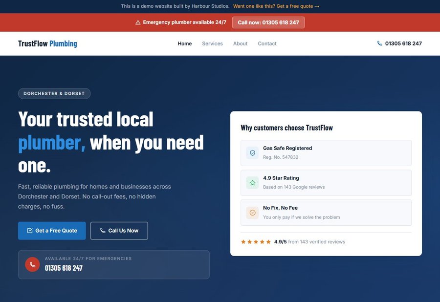 TrustFlow Plumbing website