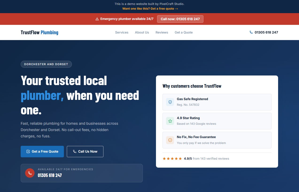 TrustFlow Plumbing website preview