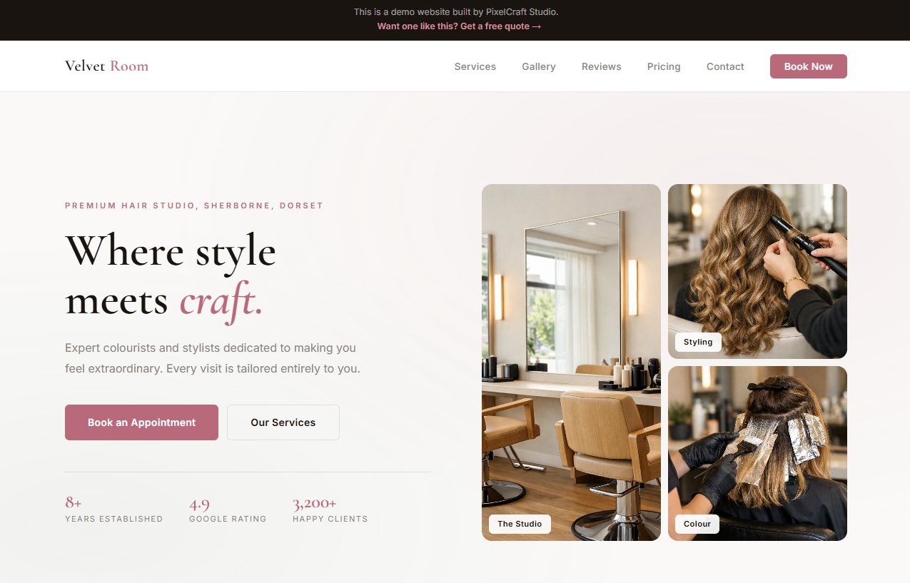 Velvet Room Studio website preview