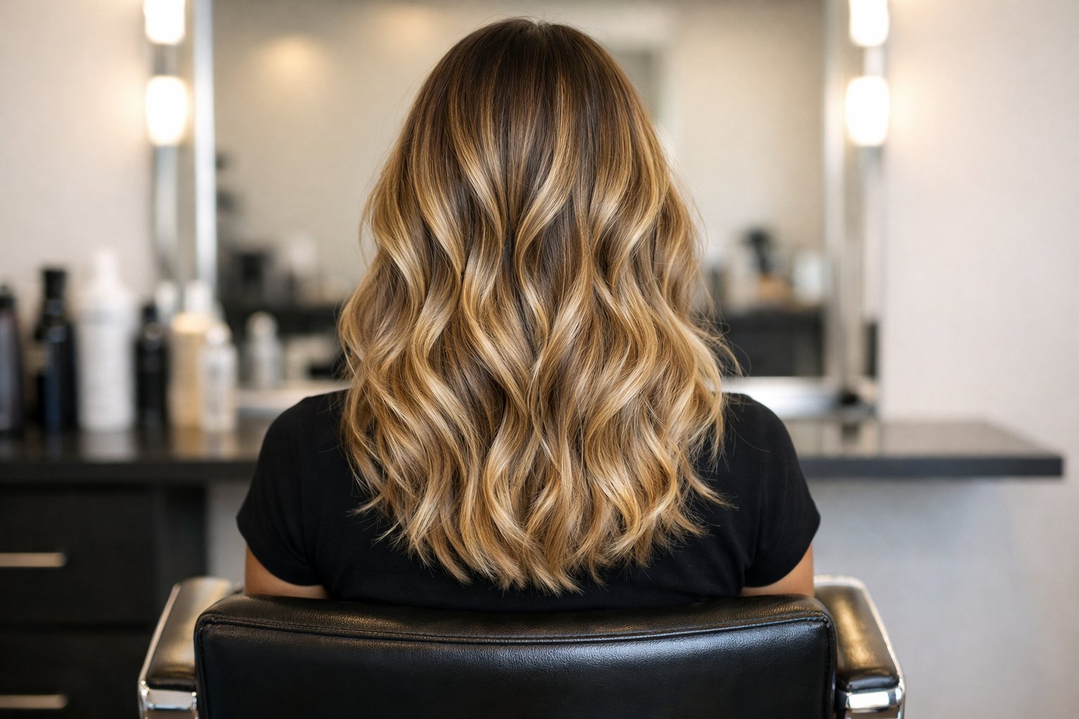 Balayage waves colour result