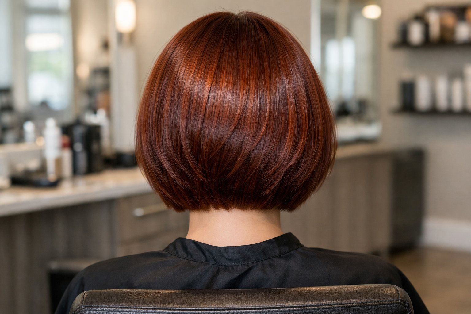 Rich red bob cut and colour