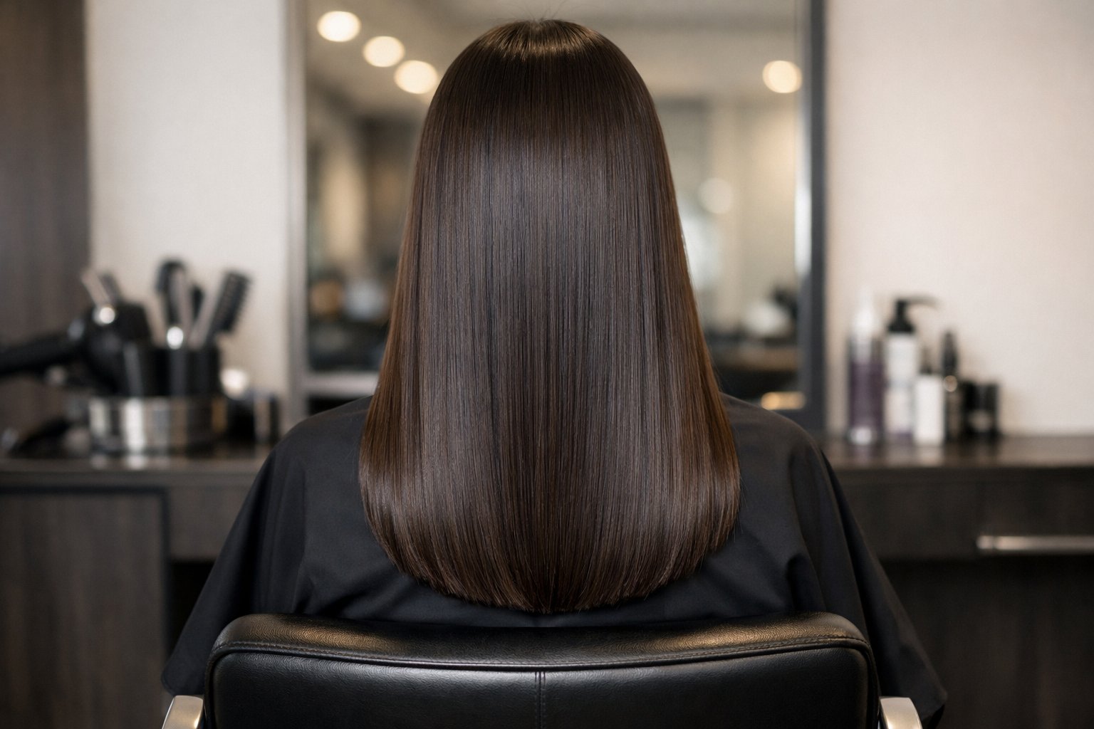 Sleek brunette blow dry and finish